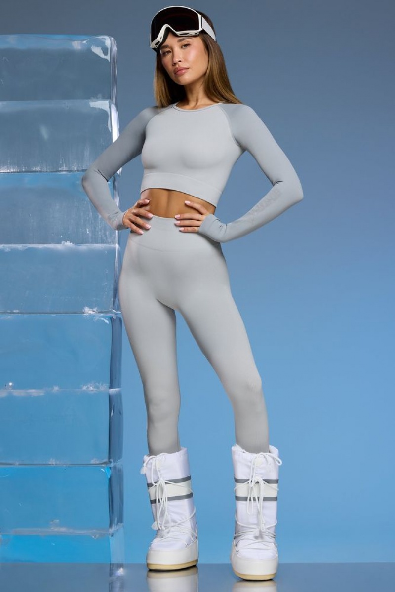 Oh Polly Piste Petite Super Sculpt Base Layer Leggings Leggings Light Grey | OCPZ-61395