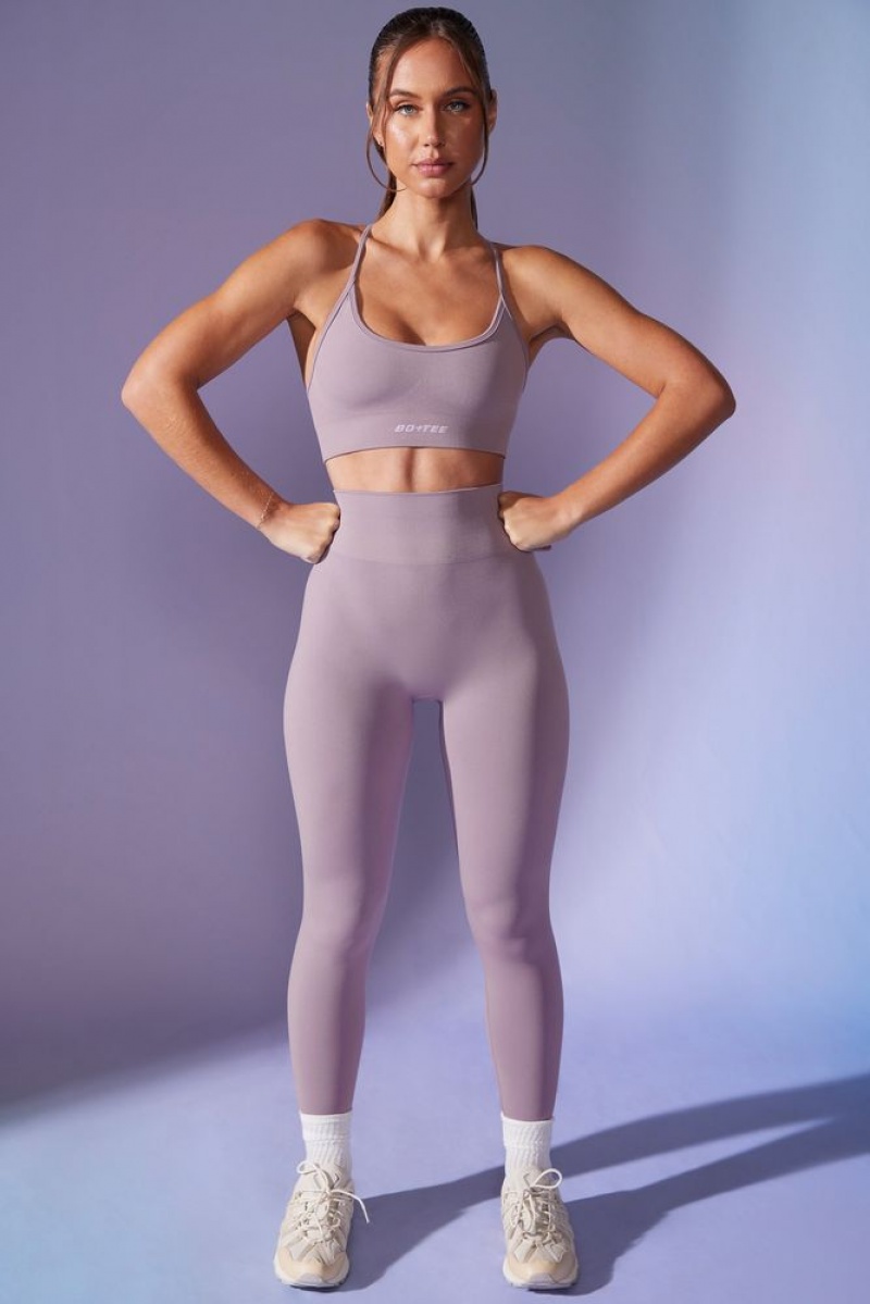 Oh Polly Power Petite High Waist Define Luxe Leggings Leggings Dusty Lilac | EMGU-91485