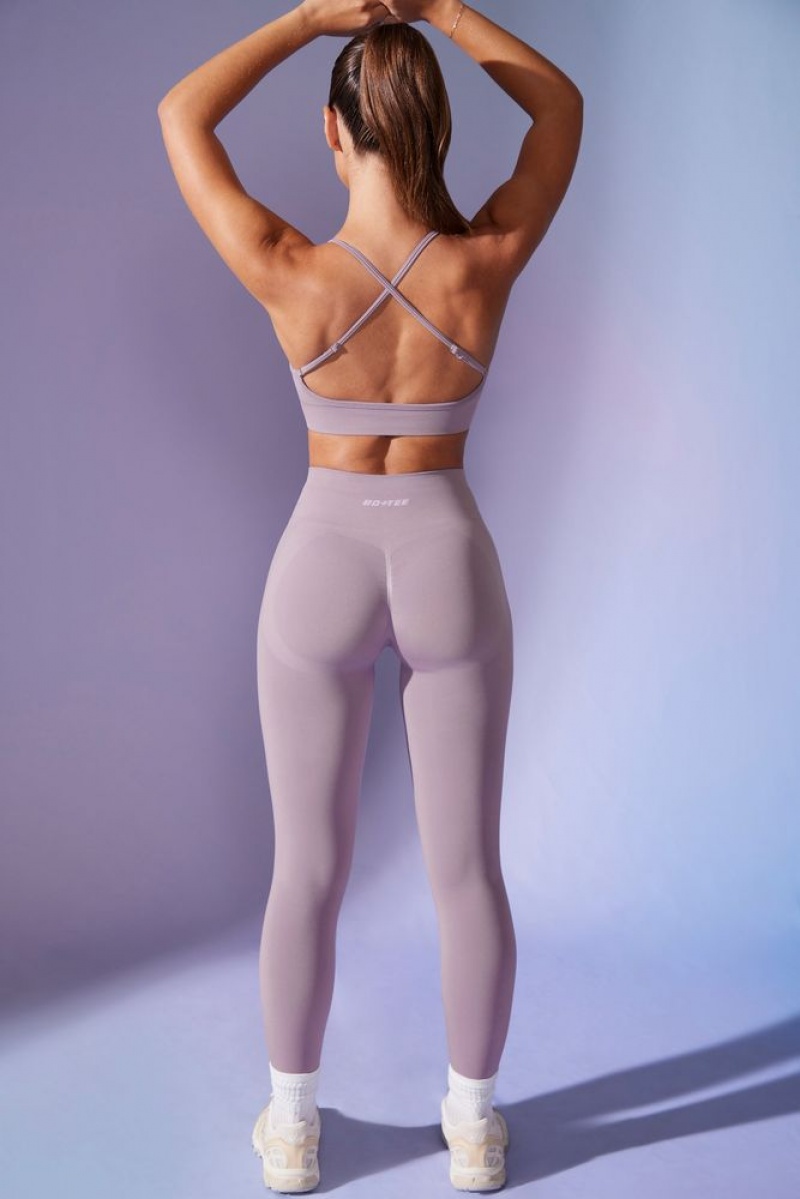 Oh Polly Power Petite High Waist Define Luxe Leggings Leggings Dusty Lilac | EMGU-91485