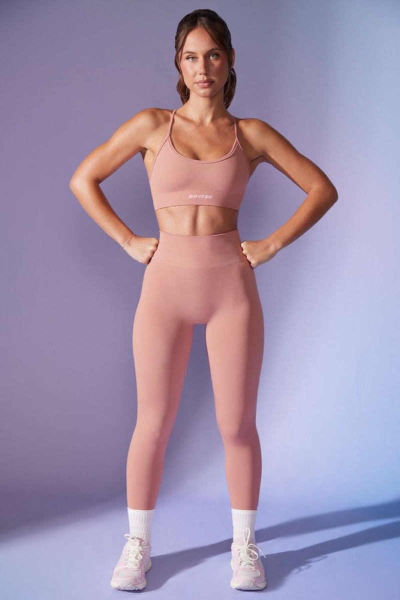 Oh Polly Power Petite High Waist Define Luxe Leggings Leggings Dusty Mauve | EZYB-37812