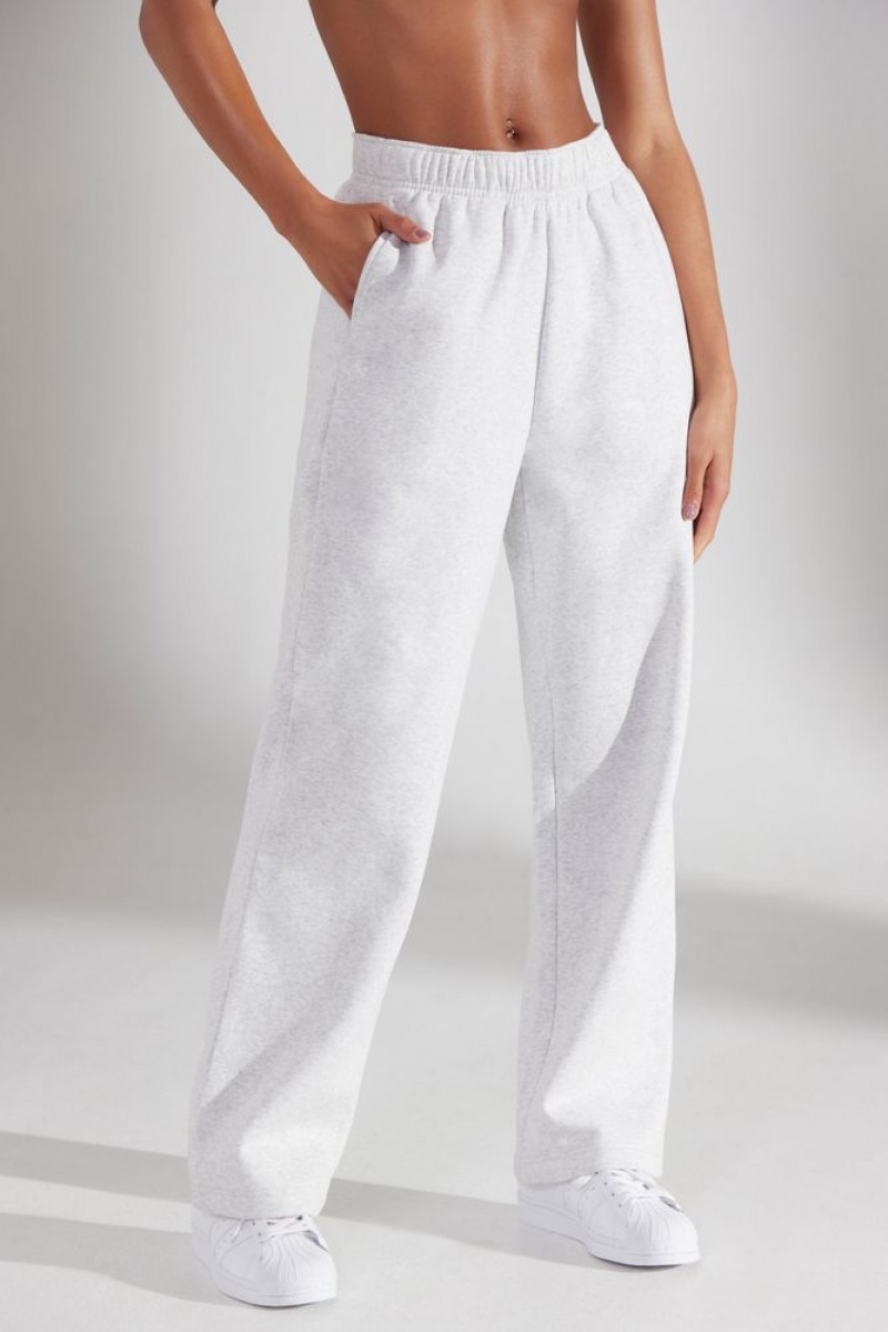 Oh Polly Principal Petite Wide Leg Joggers Pants Heather Grey | IYQA-92651