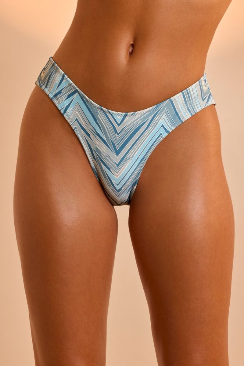 Oh Polly Signature Swim II Full Bikini Bottoms Bikini Bottoms Blue Print | NJTV-75296