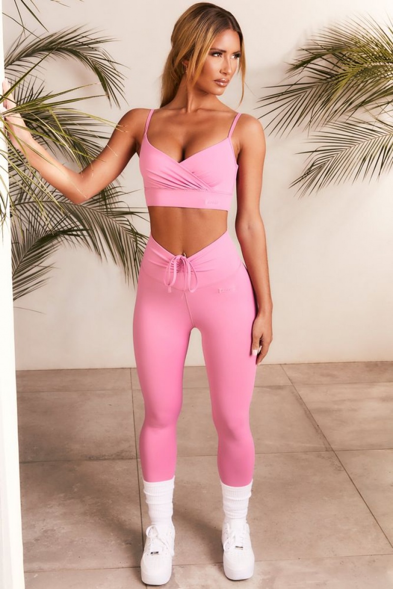 Oh Polly Sprint Slinky Scrunch Bum Leggings Leggings Pink | NXBG-03578