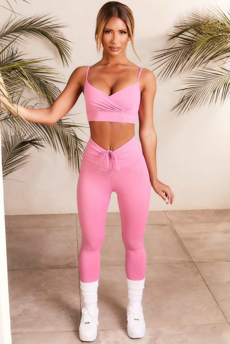 Oh Polly Sprint Slinky Scrunch Bum Leggings Leggings Pink | NXBG-03578