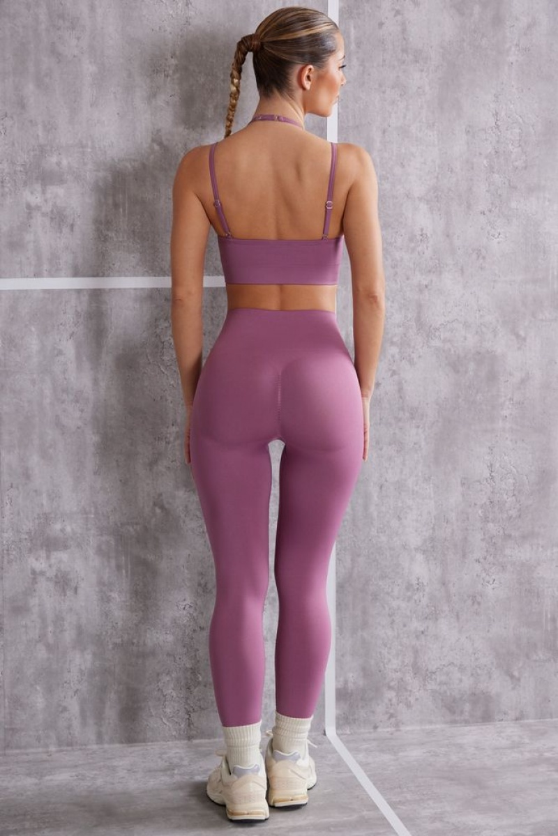 Oh Polly Superset Petite High Waist Seamless Leggings Leggings Mauve | PIZW-42703