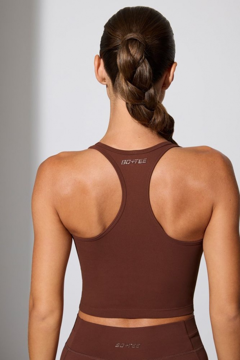 Oh Polly Transform Racerback Tank Top Bo+Tee Tops Chocolate | ZEMU-25096