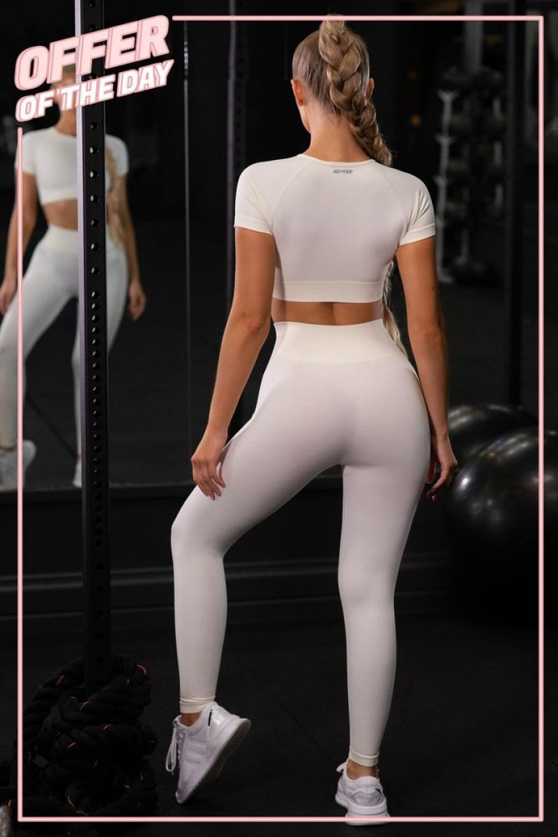 Oh Polly Unstoppable Seamless Full Length Leggings Leggings Cream | MVNP-28794