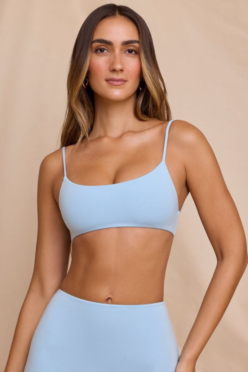 Oh Polly Veda Scoop Neck Bralet Womens Tops Sky Blue | JERN-28563