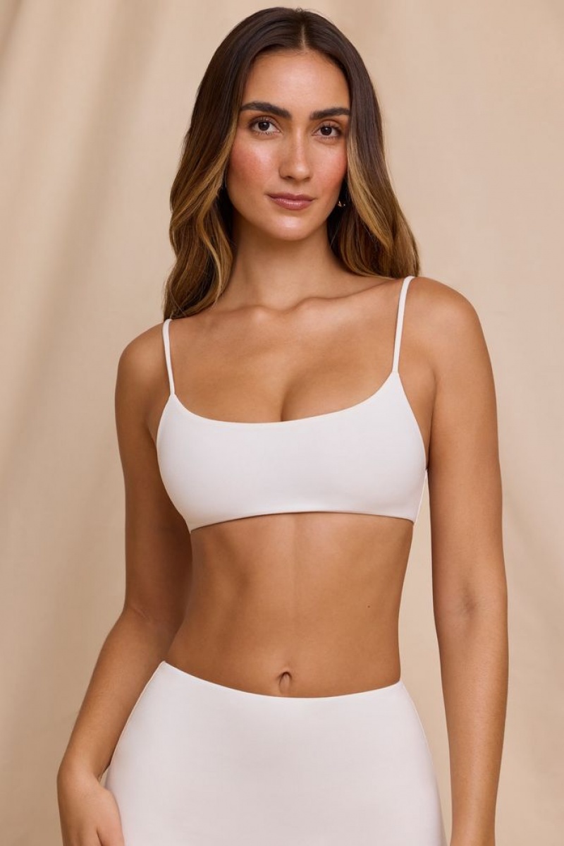 Oh Polly Veda Scoop Neck Bralet Womens Tops White | BZJF-40132