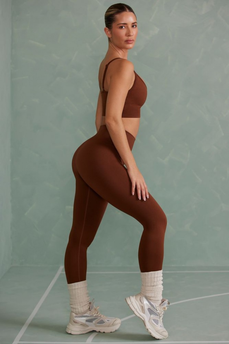 Oh Polly Vitality Petite Super Sculpt Full Length Leggings Leggings Copper Brown | NIHD-13695