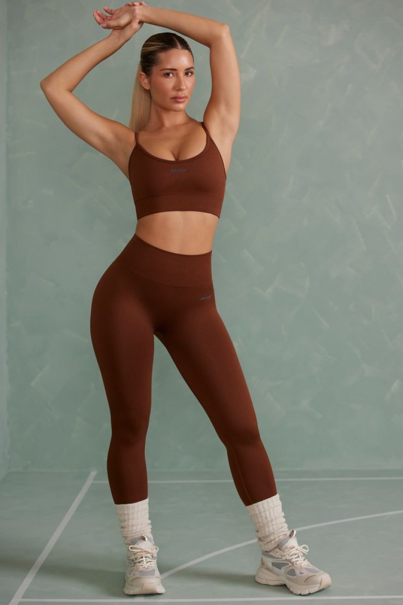 Oh Polly Vitality Petite Super Sculpt Full Length Leggings Leggings Copper Brown | NIHD-13695