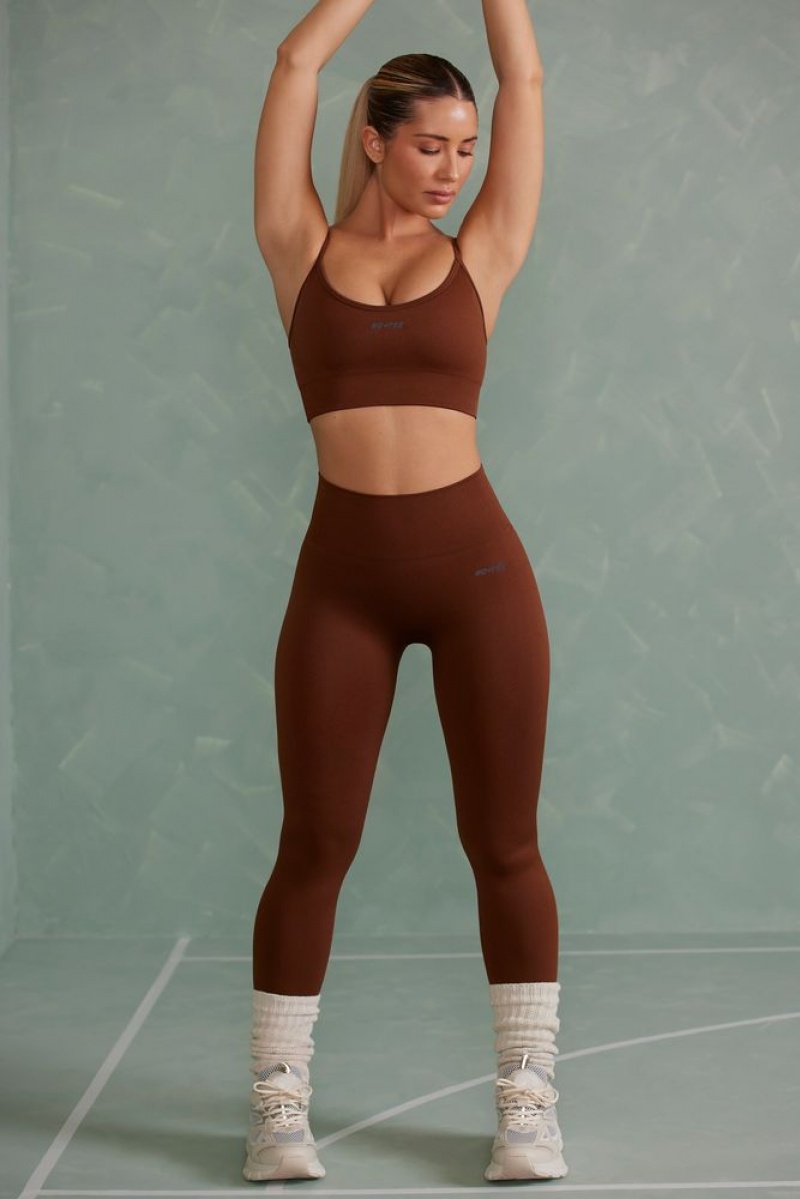 Oh Polly Vitality Petite Super Sculpt Full Length Leggings Leggings Copper Brown | NIHD-13695