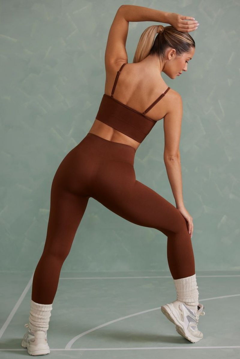 Oh Polly Vitality Petite Super Sculpt Full Length Leggings Leggings Copper Brown | NIHD-13695