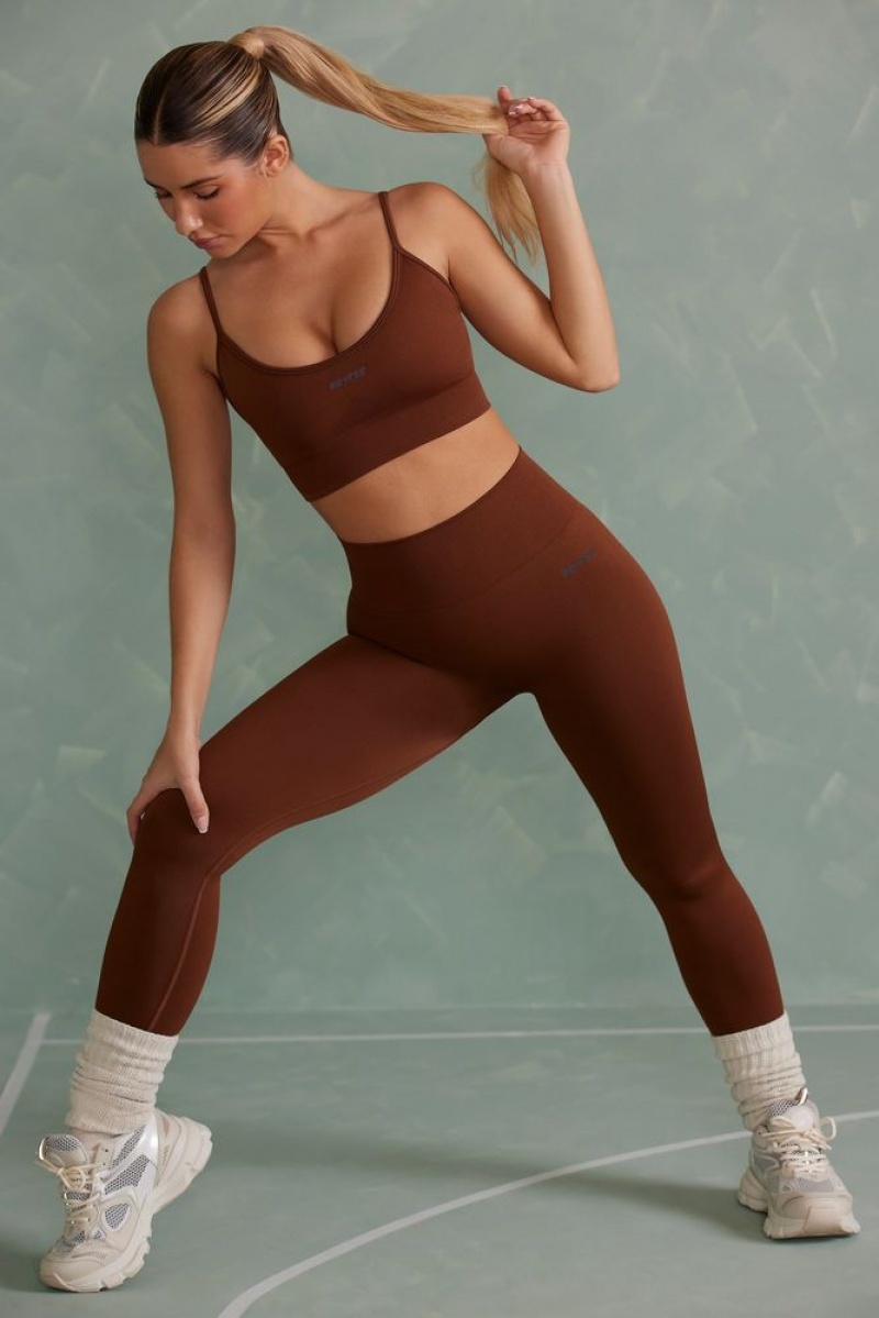 Oh Polly Vitality Petite Super Sculpt Full Length Leggings Leggings Copper Brown | NIHD-13695