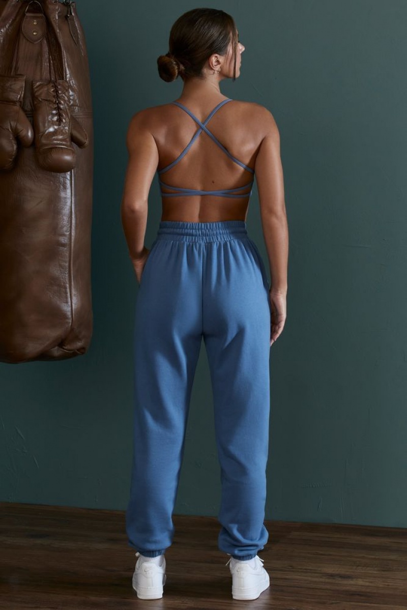 Oh Polly Wellness Jogger Bottoms Tracksuits Blue | VJUG-27654