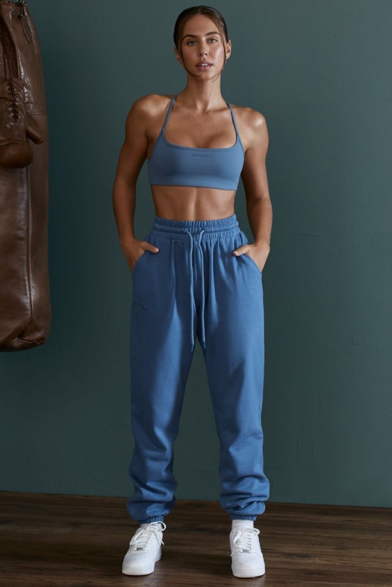 Oh Polly Wellness Jogger Bottoms Tracksuits Blue | VJUG-27654